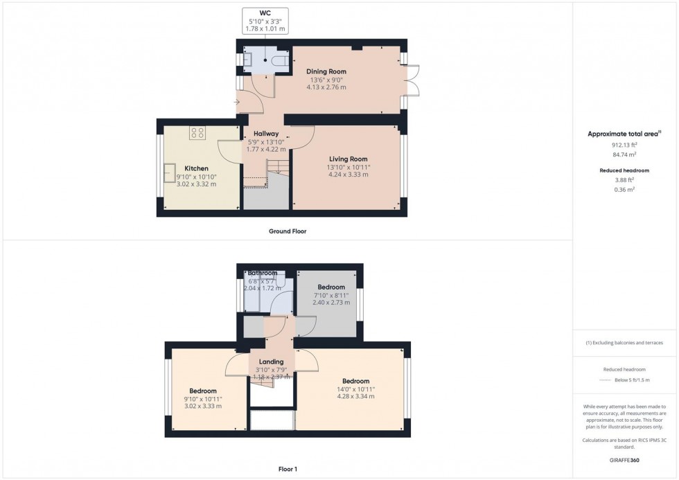 Floorplan for Tamar Close, Hawkslade, Aylesbury