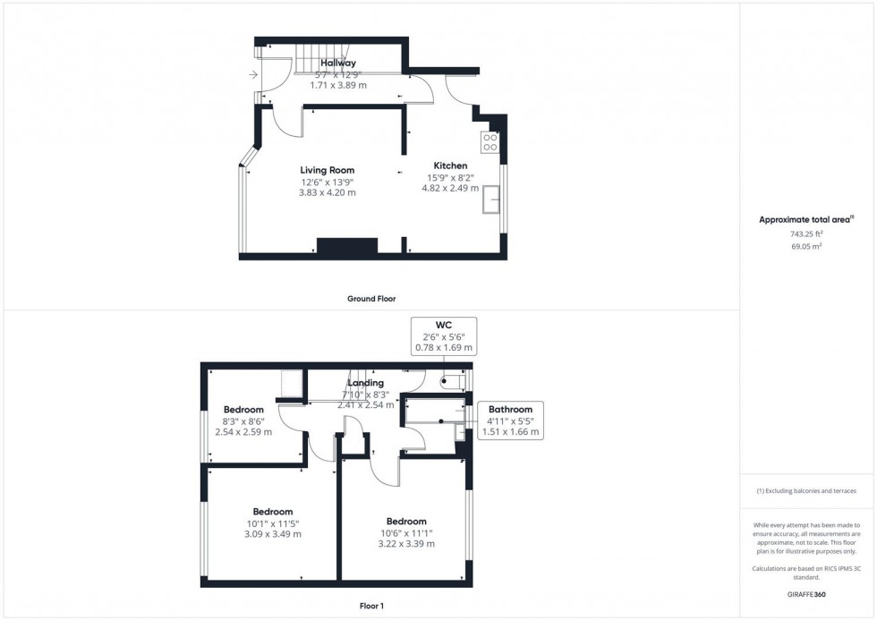 Floorplan for Ruskin Way, Elmhurst, Aylesbury