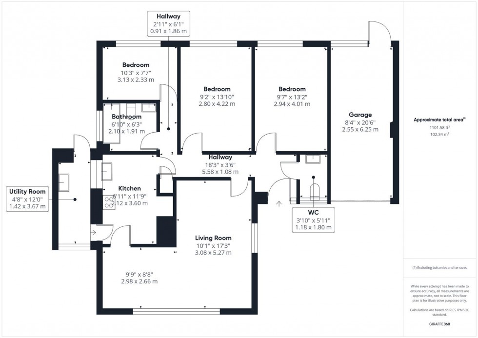 Floorplan for Dove House Close, Winslow, Buckinghamshire