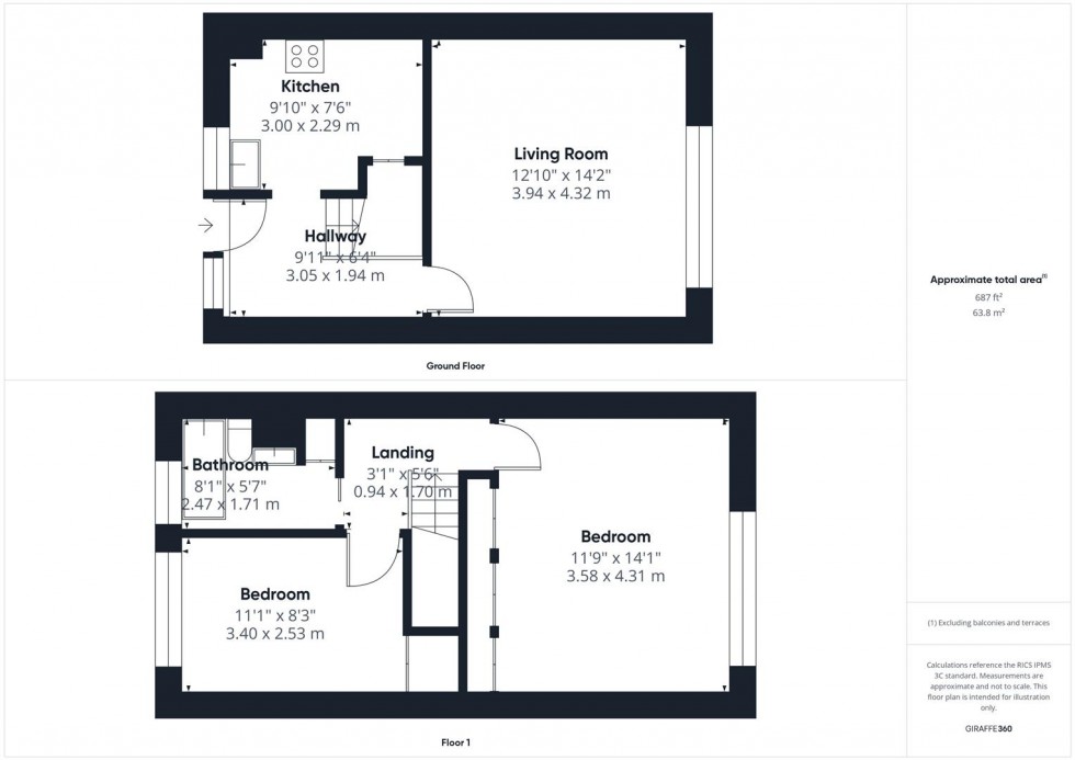 Floorplan for Bishops Walk, Aylesbury, Buckinghamshire