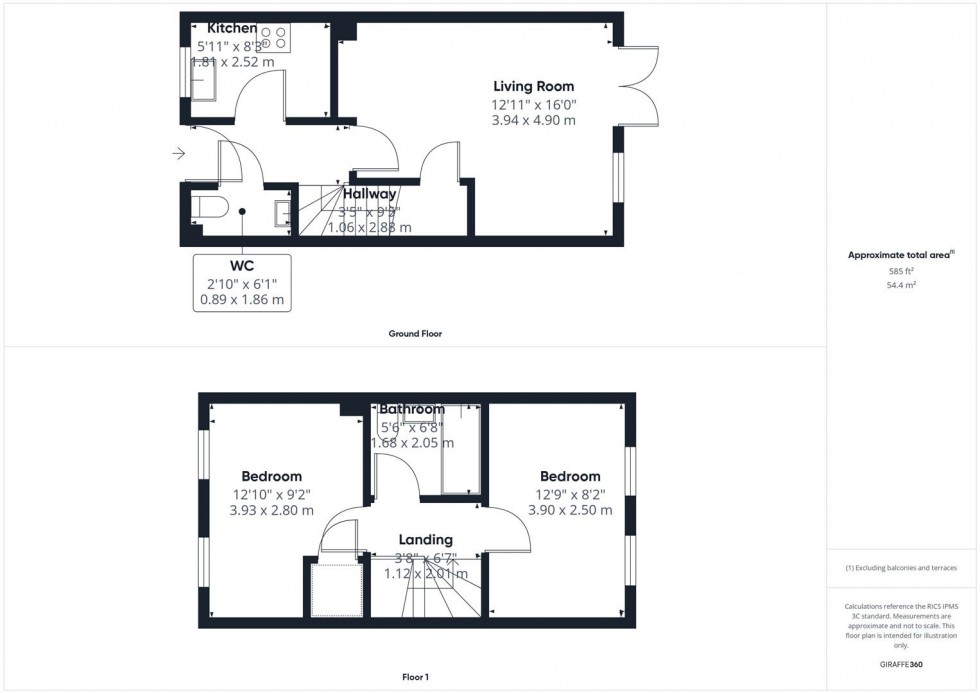 Floorplan for Chappell Close, Aylesbury, Buckinghamshire