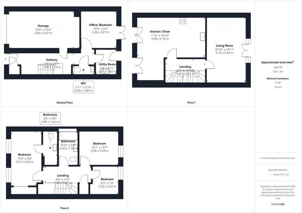 Floorplan for Noble Crescent, Berryfields, Aylesbury
