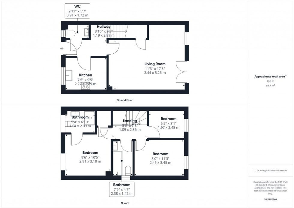 Floorplan for Chappell Close, Aylesbury, Buckinghamshire