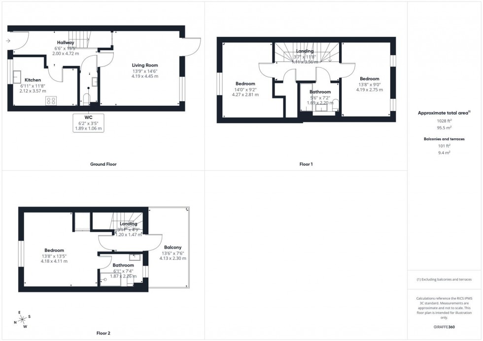 Floorplan for Mitchell Close, Aylesbury, Buckinghamshire