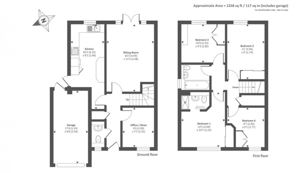 Floorplan for Jannetta Close, Aylesbury, Buckinghamshire
